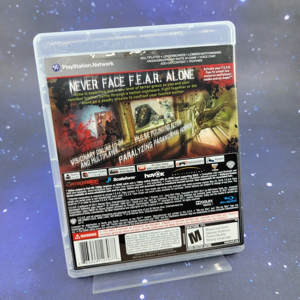 F.E.A.R. 3 F3AR Sony PlayStation 3 PS3 Game Horror FPS Warner Bros BLUS-30511